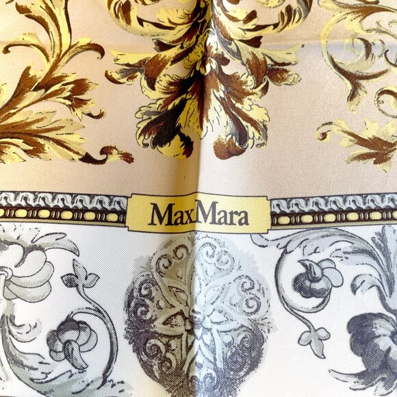 Max Mara Italian Silk Scarf Baroque Print - Picture 2 of 13